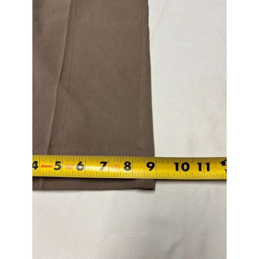 Tommy Bahama Mens 33x32 Brown Silk Cotton Blend Pleated Dress Pants Trousers